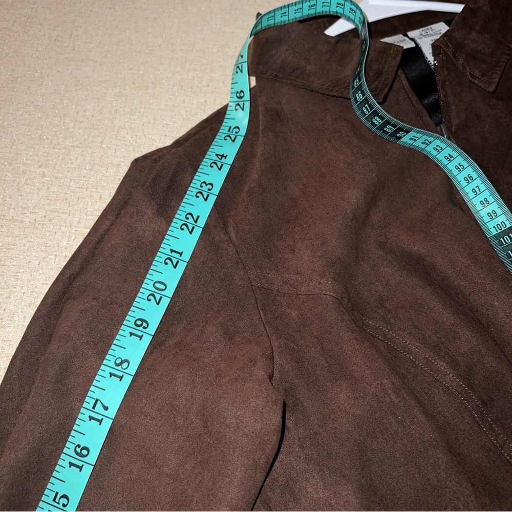 White Stag Faux Suede Brown Full Zip Light Jacket. Women's - Size Medium 32/34. - Picture 7 of 7